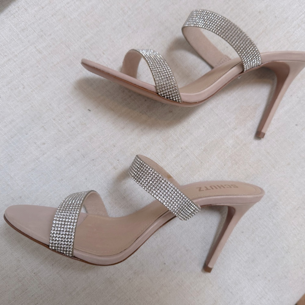 SCHUTZ Silver and Cream Sandals - Picture 2 of 10